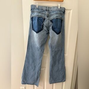 Guess jeans Rancho flare destroyed pocket jeans size 33x32